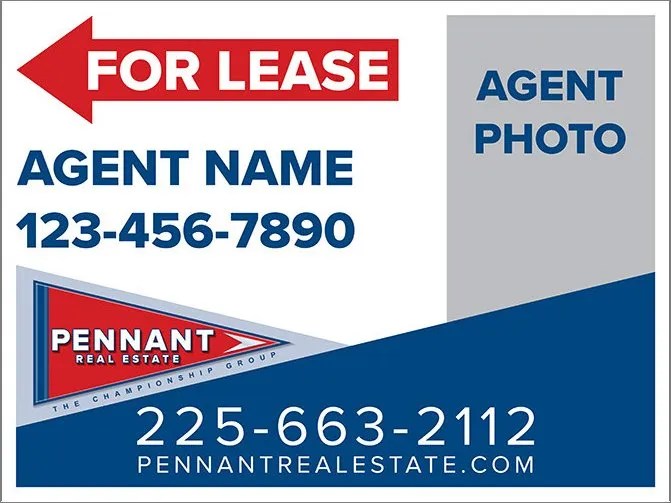 Pennant Realty 18x24 Directional Agent For Lease Sign w/Photo