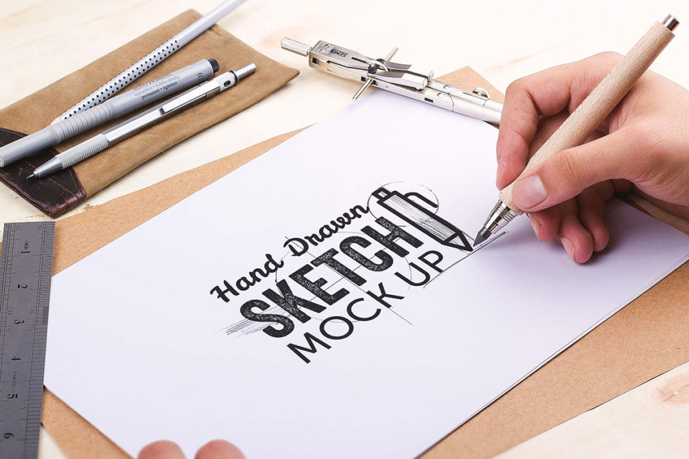 10+ Amazing Hand Drawn PSD Sketch Book Mockups Graphic Cloud