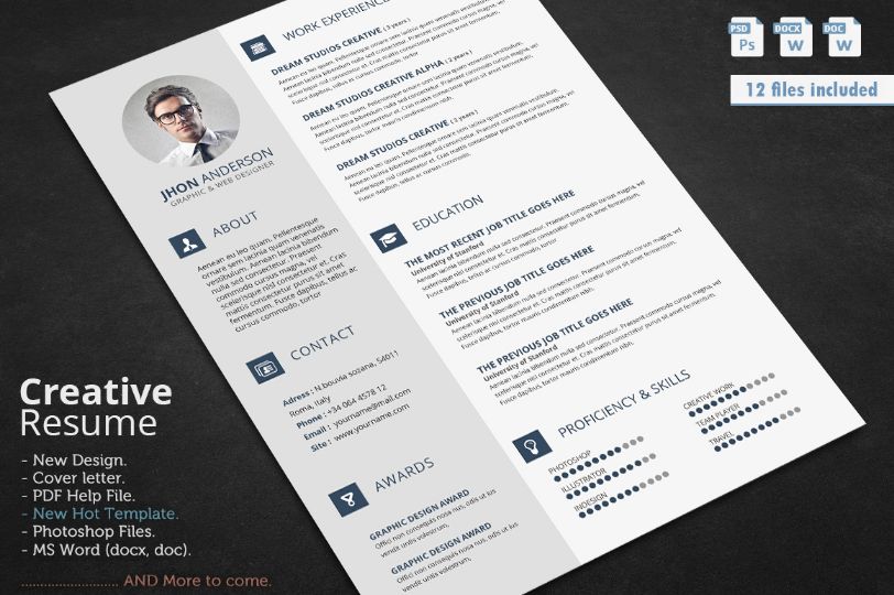 Civil Engineer Resume Template Word, PSD and inDesign Format Graphic