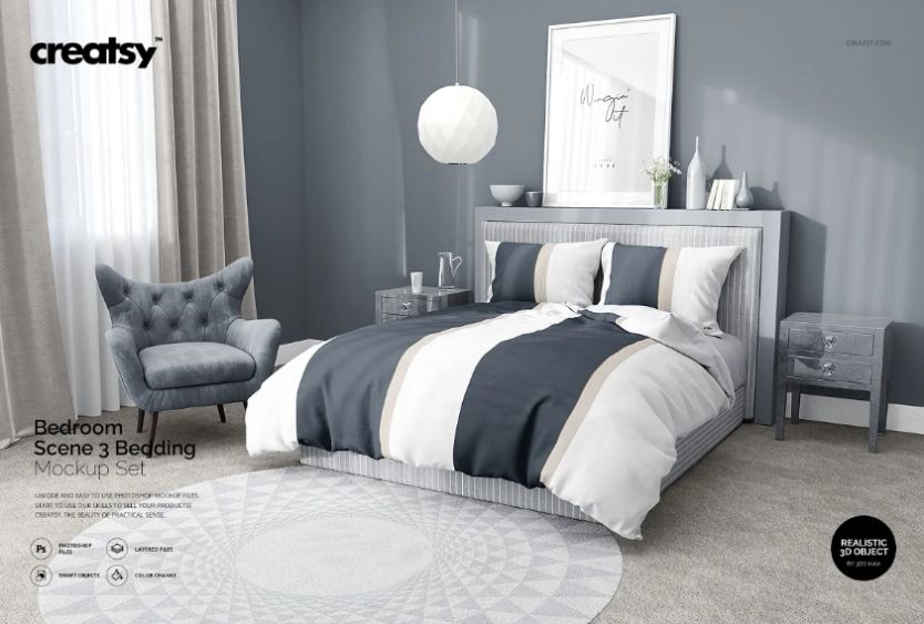 15+ FREE Bedroom Scene Mockup PSD Download Graphic Cloud