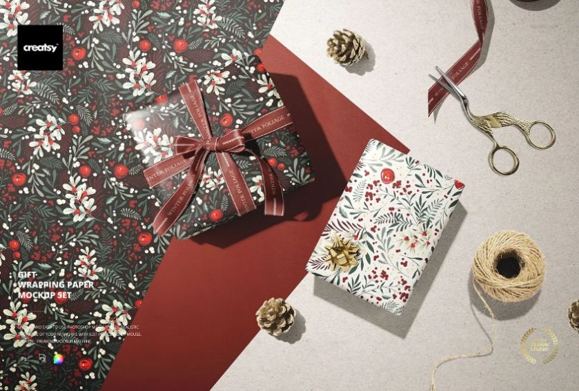 15+ FREE Gift Wrapping Paper Mockup PSD Download Graphic Cloud