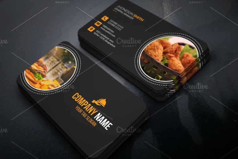 15+ FREE Restaurant Business Card Template PSD Download Graphic Cloud