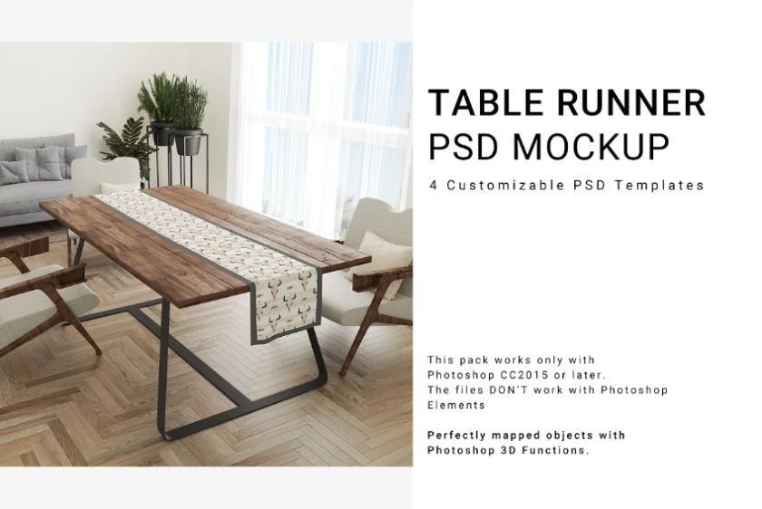 15+ Table Runner Mockup PSD FREE Download Graphic Cloud