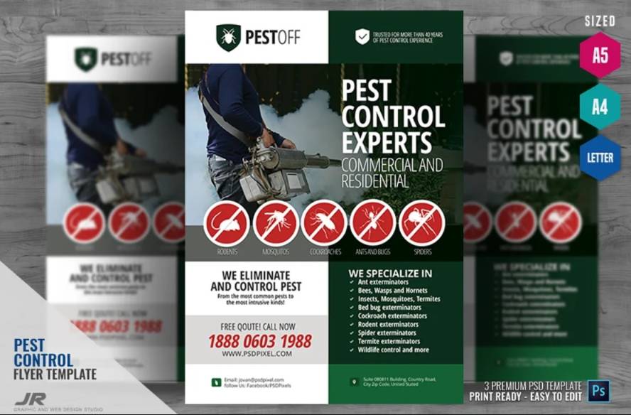 15+ Pest Control Flyer Template PSD Download Graphic Cloud