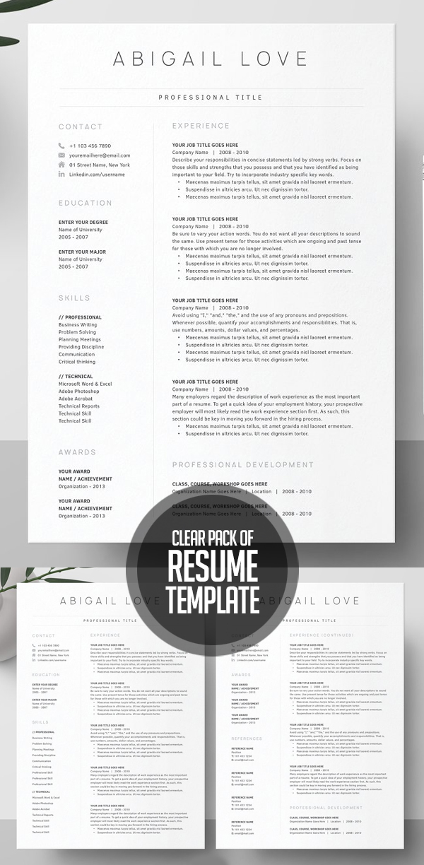 Resume Templates 21+ Simple Resumes Design Graphic