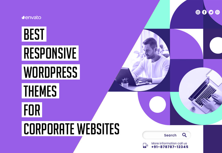 15+ Best Responsive WordPress Themes For Corporate sites Graphic