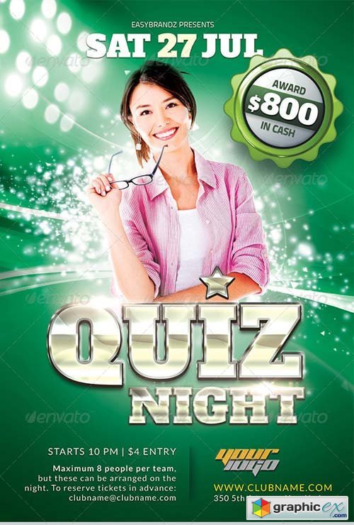 Quiz Night Flyer Template » Free Download Vector Stock