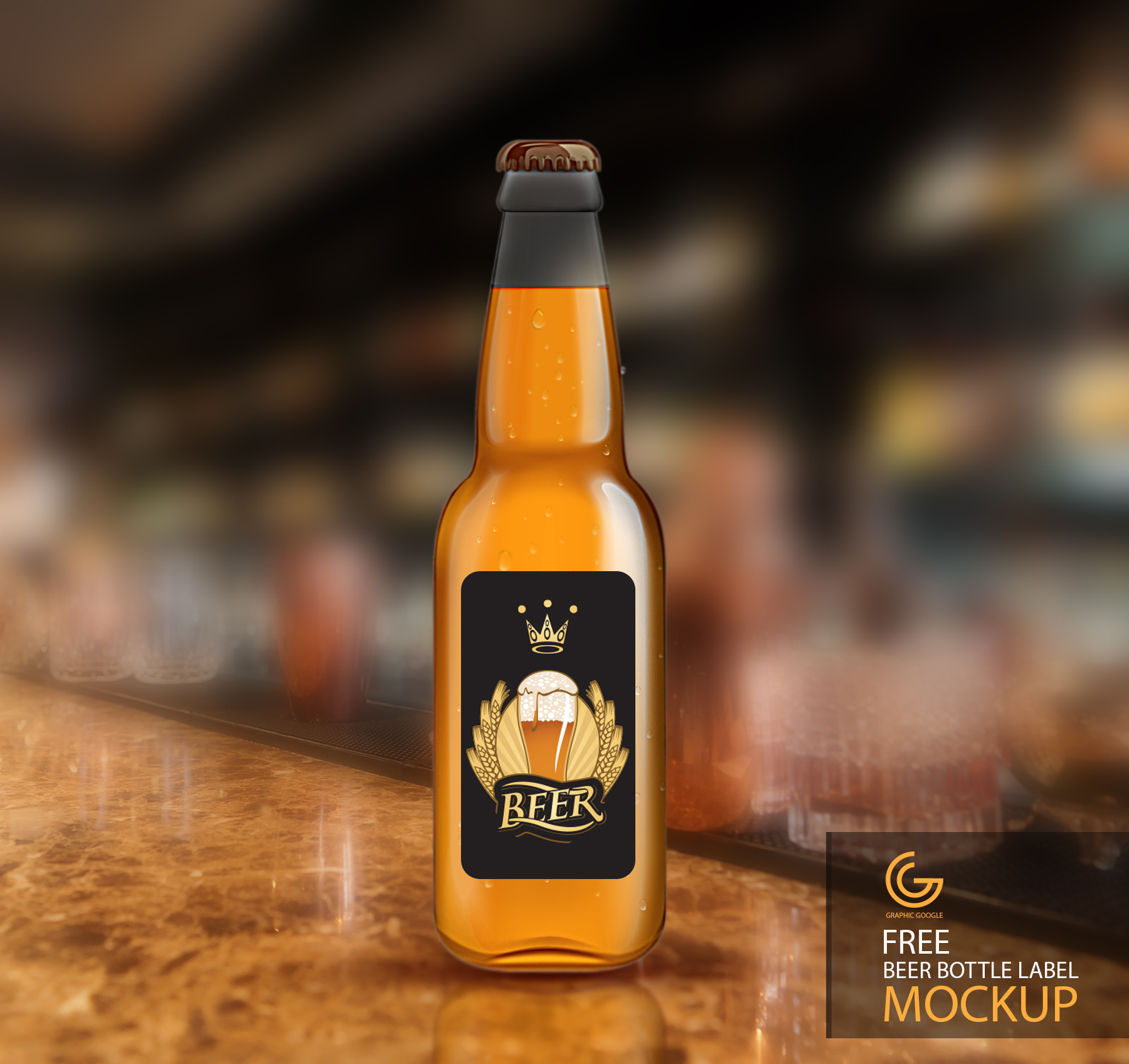 Free Beer Bottle Label Mockup Graphic Google Tasty