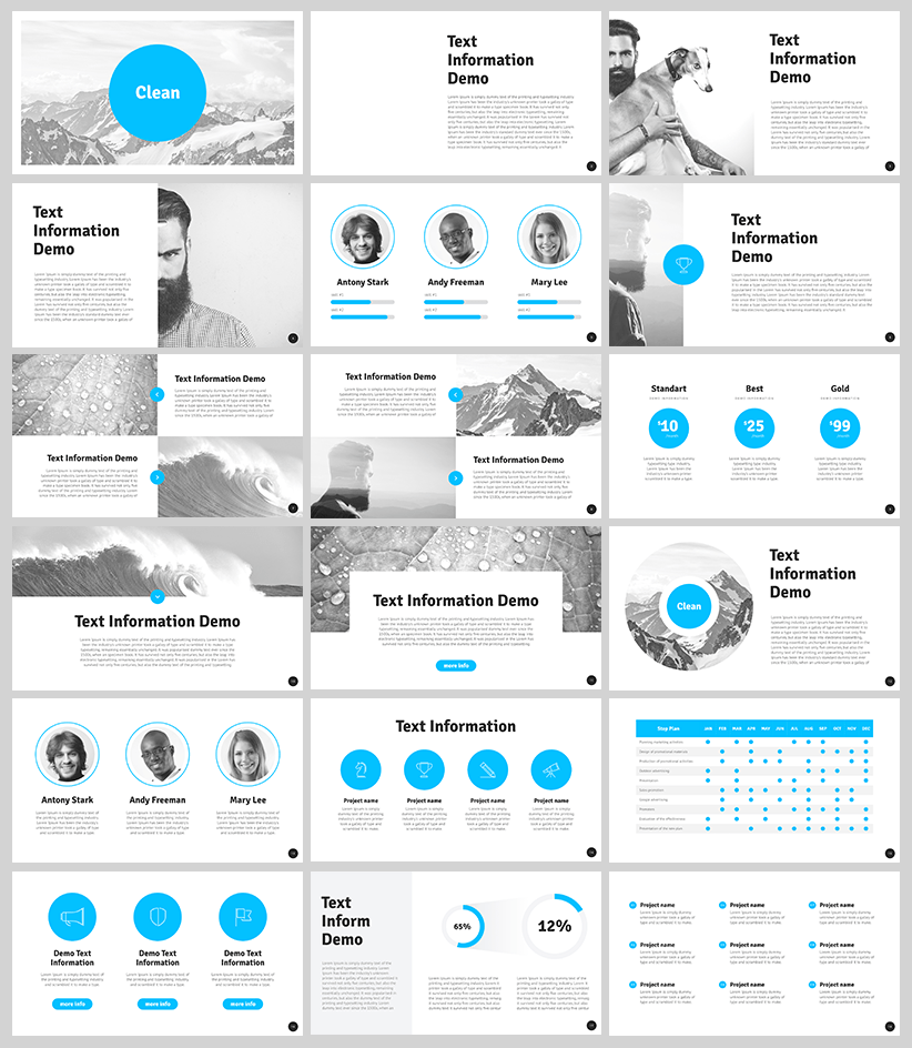 Free Clean PowerPoint Template For Designers With 18 Slides Graphic