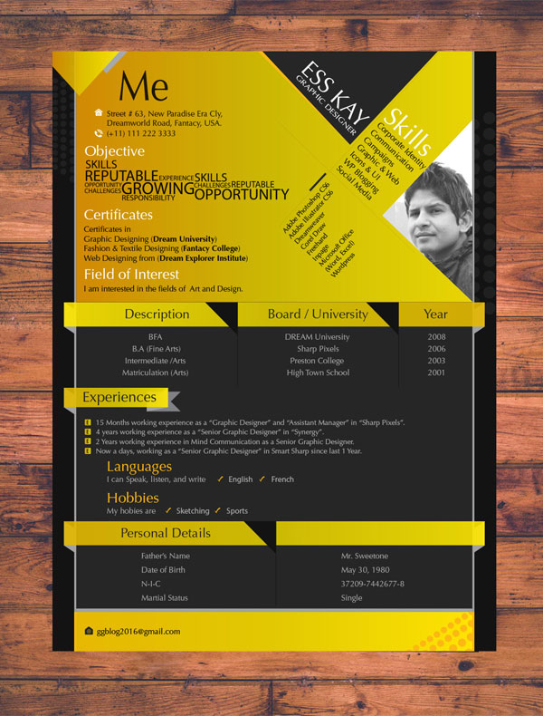 10+ Newest Free & Premium Resume Templates For Graphic