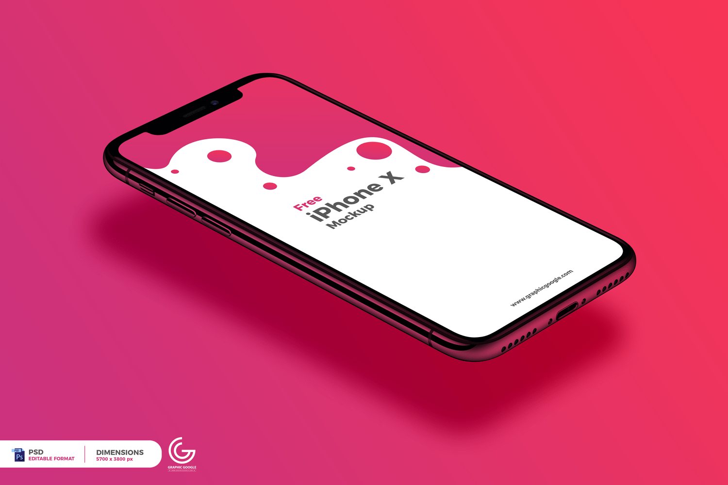Free Perspective View iPhone X MockupGraphic Google