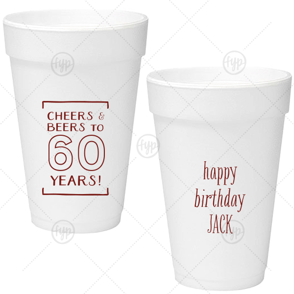 Cheers & Beers Foam Cup 16oz Foam Cup For Your Party