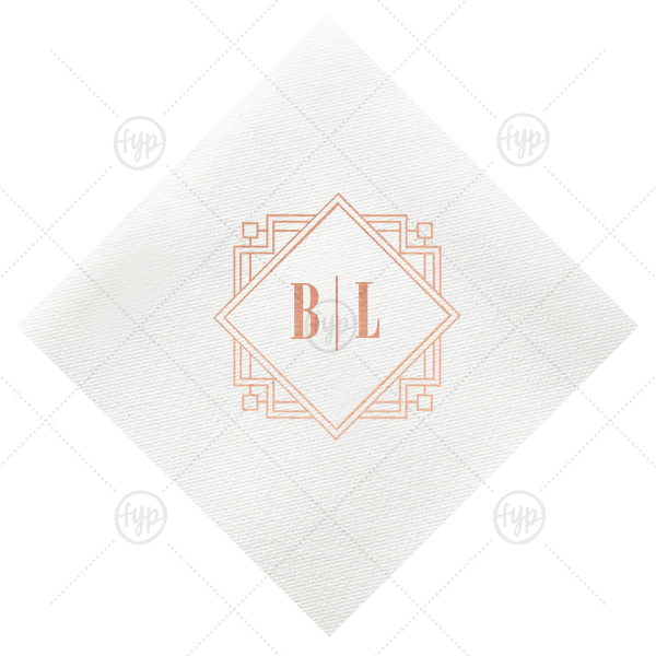 Deco Diamond Frame Napkin Diamond Cocktail Napkin For Your Party