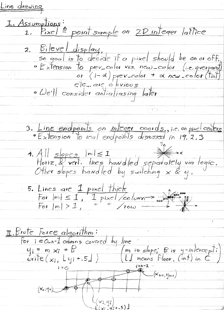 Scan conversion of lines