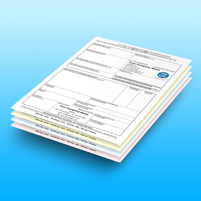 CMR DELIVERY NOTE Template for NCR printing from £84