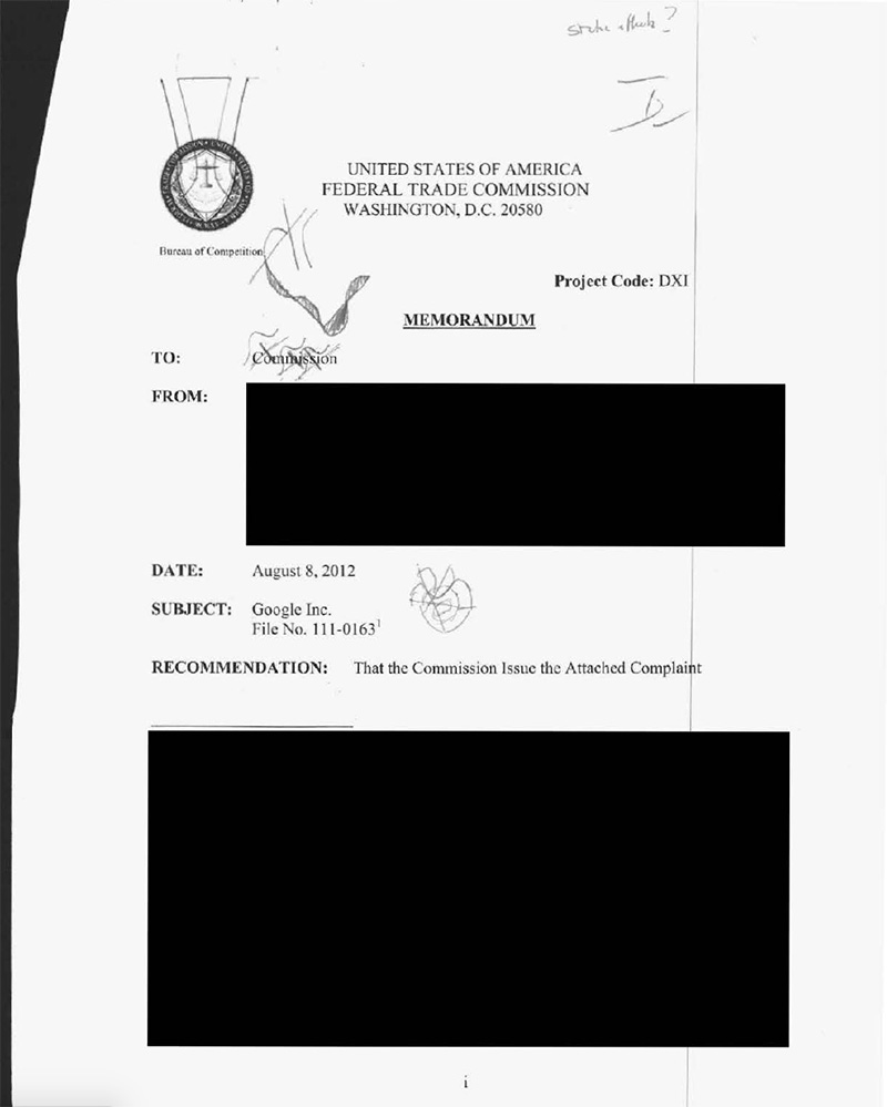 The FTC Report on Google's Business Practices