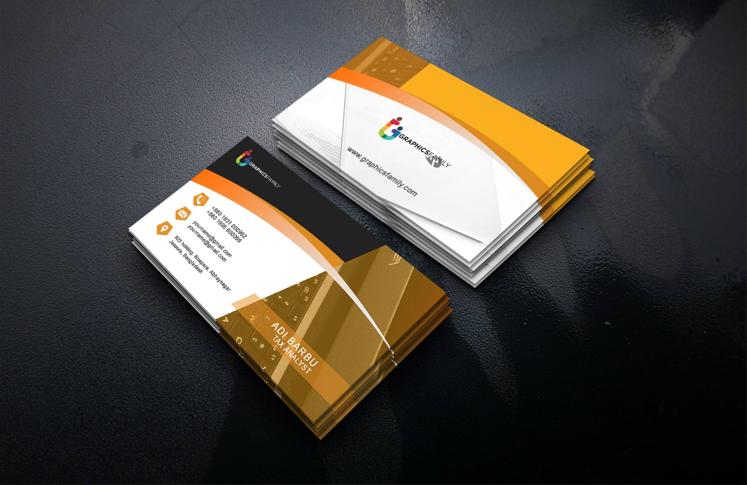 Tax Analyst Business Card Free Template GraphicsFamily