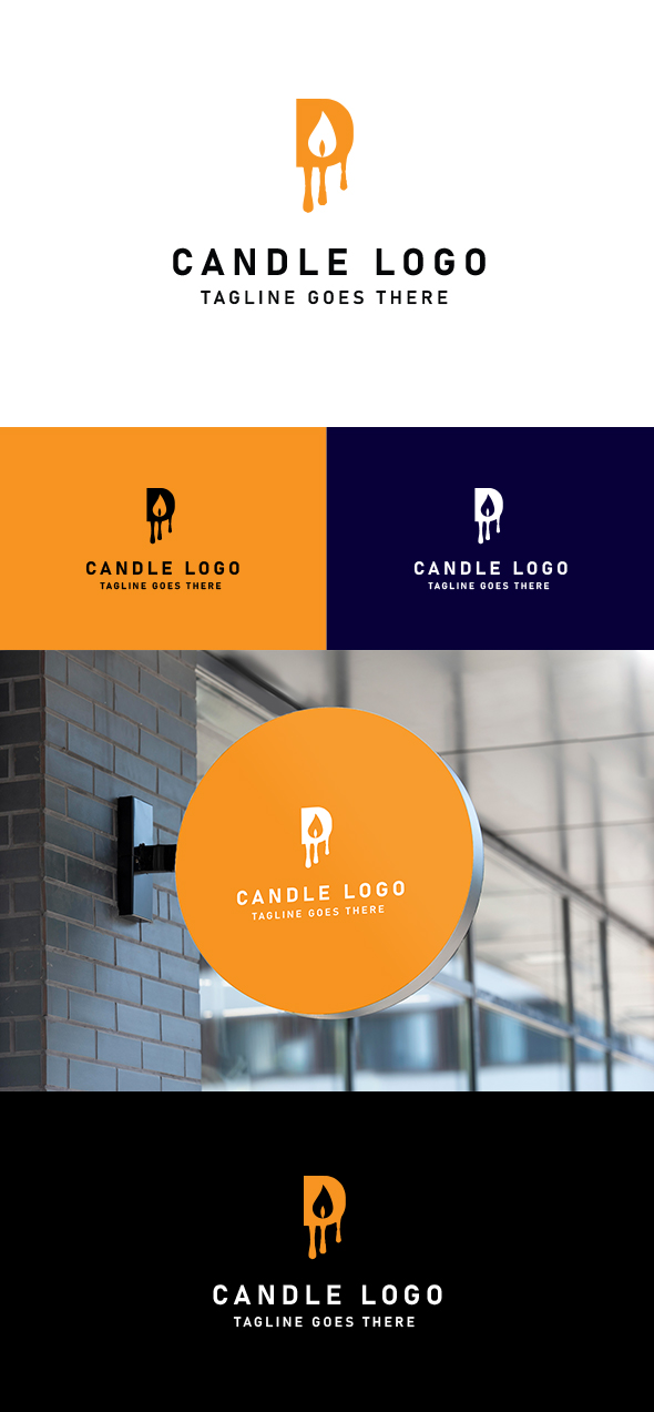 Candle Logo Template GraphicsFamily