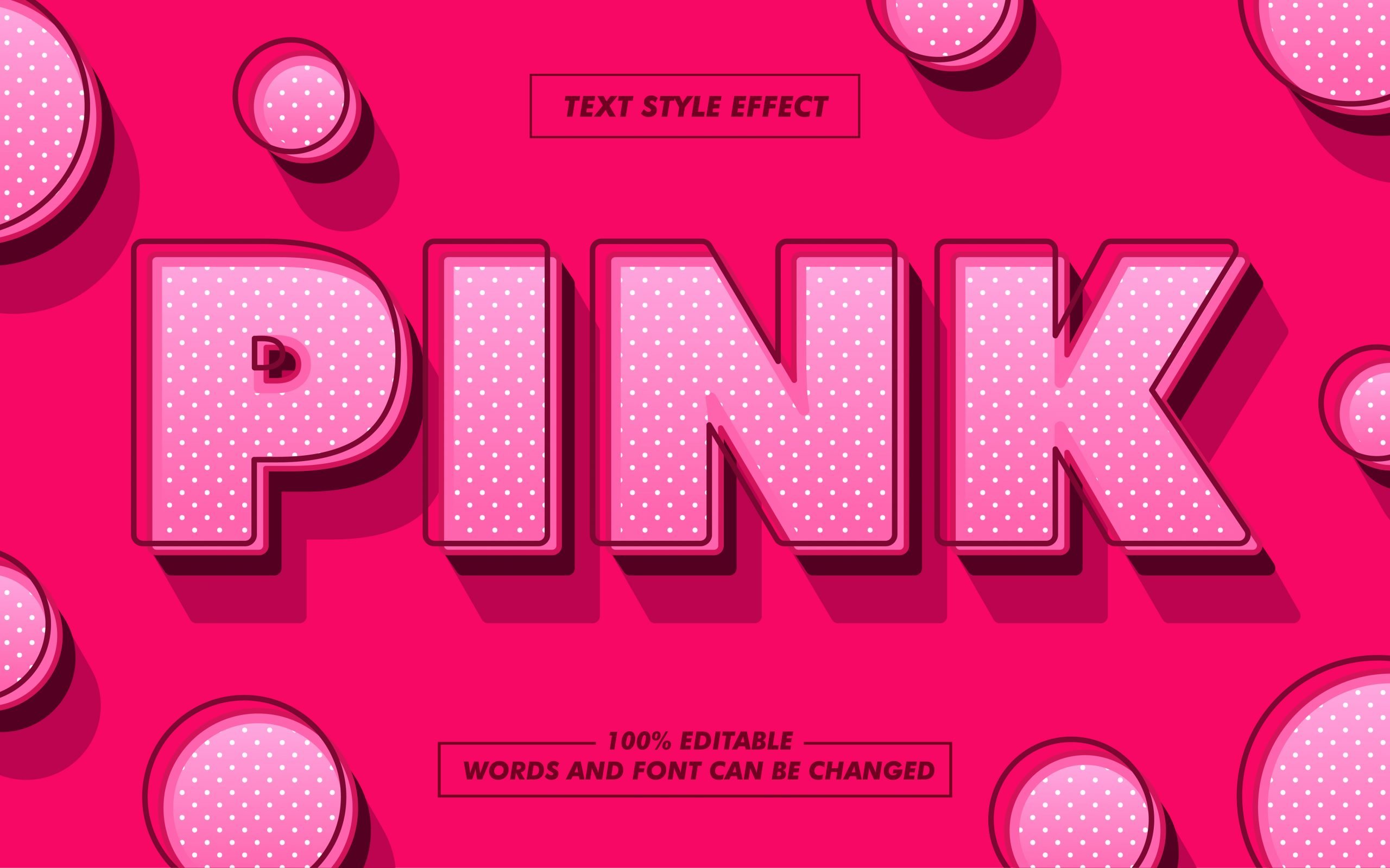 Pink Polka Dot Text Effect GraphicsFamily