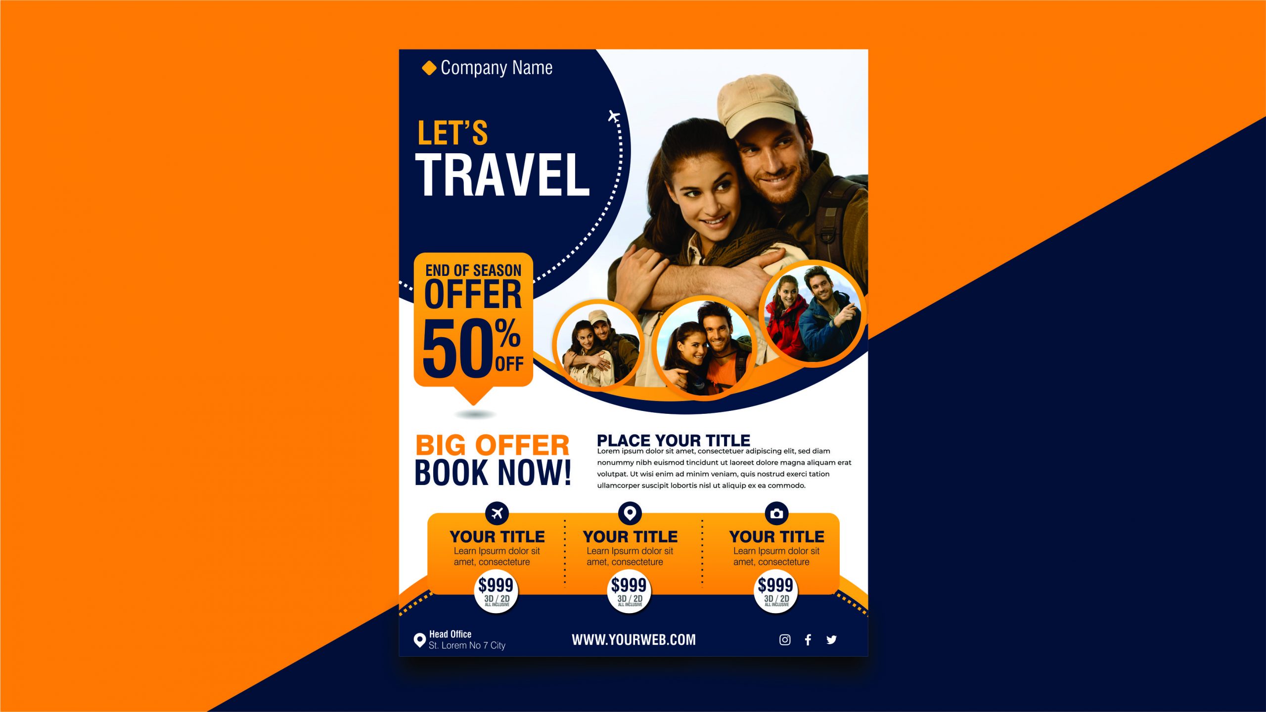 Travel Flyer Design in Corel Draw with CDR file Graphics Inn