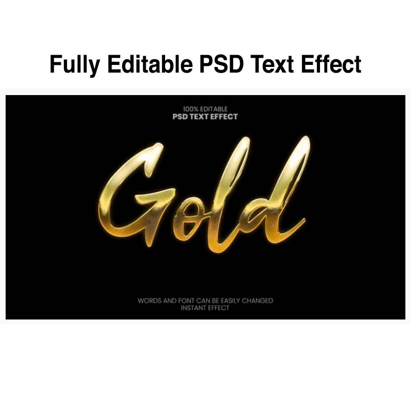 Gold text effect PSD file Graphics To Grab