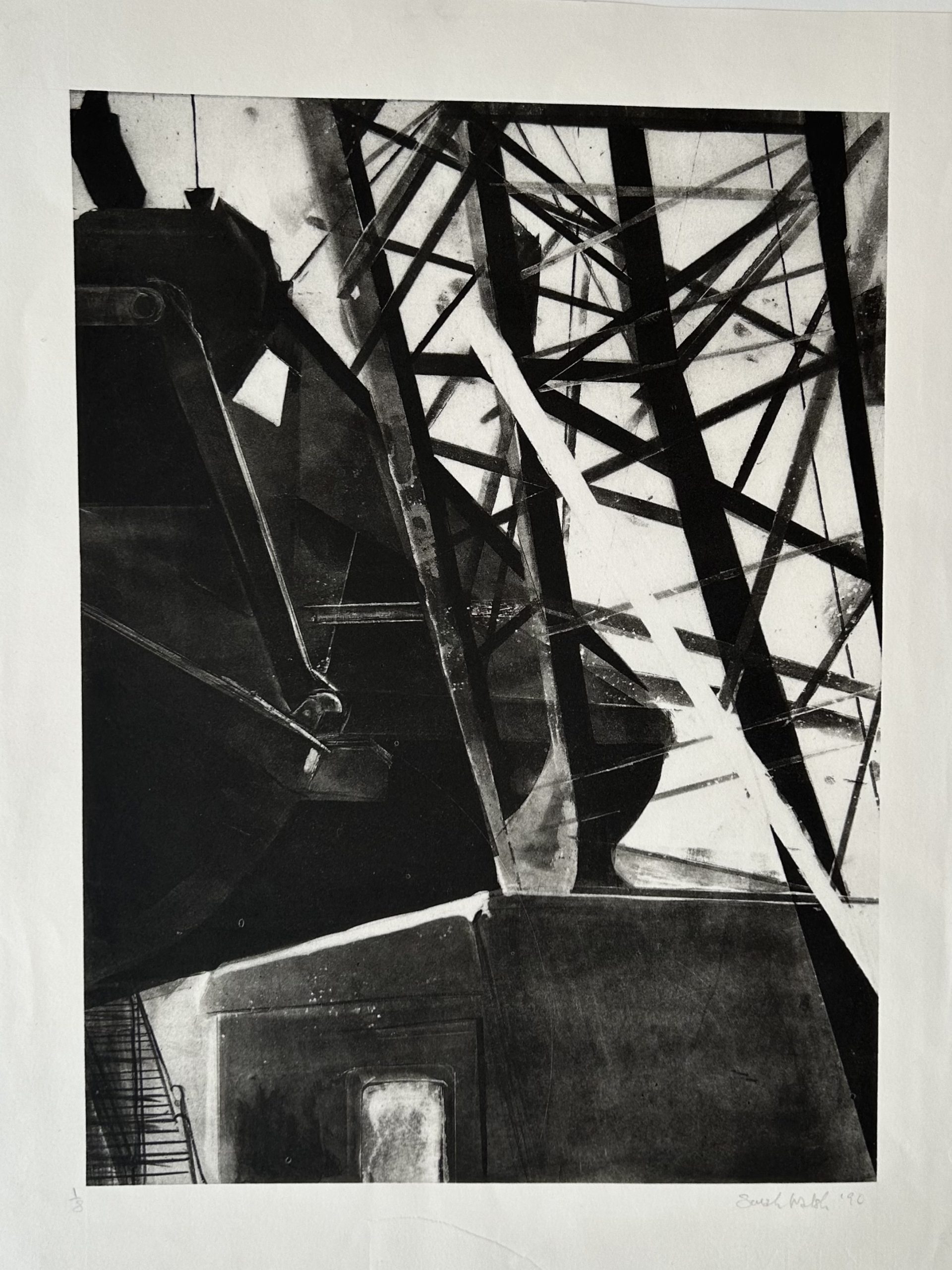 ‘Up Close’, Digger Bucket & Cabin, Galway Docks Graphic Studio Gallery