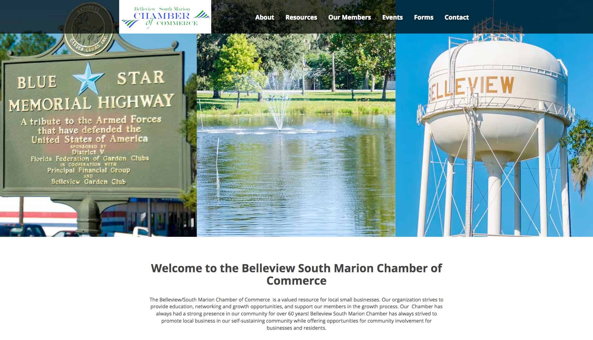 Belleview/South Marion Chamber of Commerce site Launch graphicten