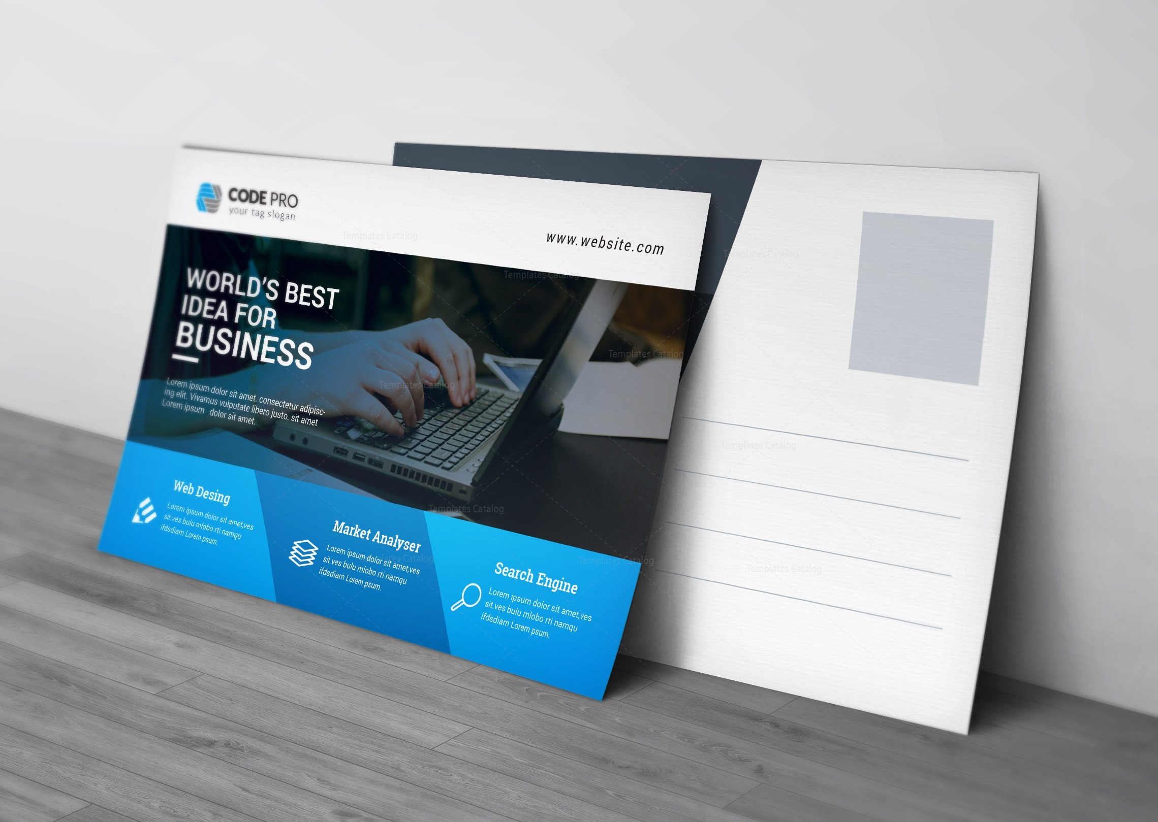 Computer Postcard Design Template · Graphic Yard Graphic Templates Store