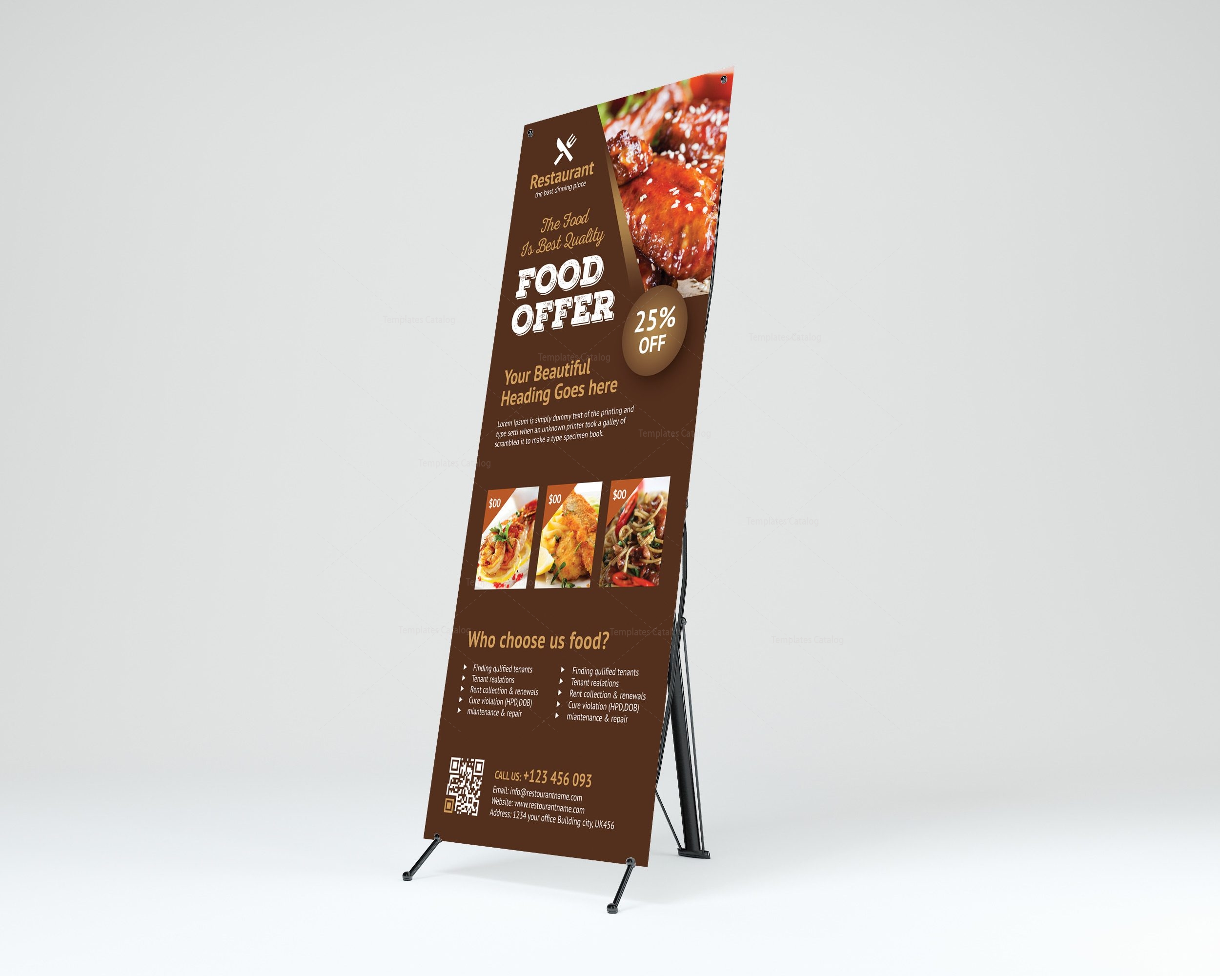 Luxury Restaurant Roll Up Banner Design Template Graphic Yard Graphic Templates Store