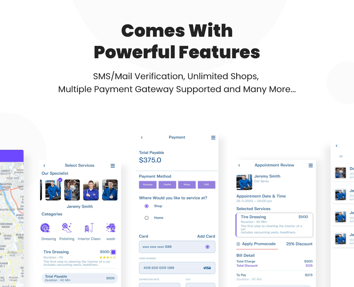 Car Wash Booking System with mobile apps android Ios Flutter code