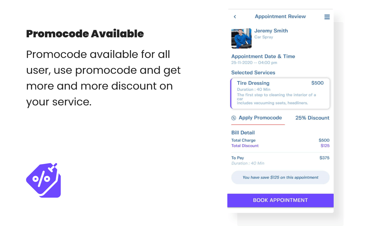 Car Wash Booking System with mobile apps android Ios Flutter code