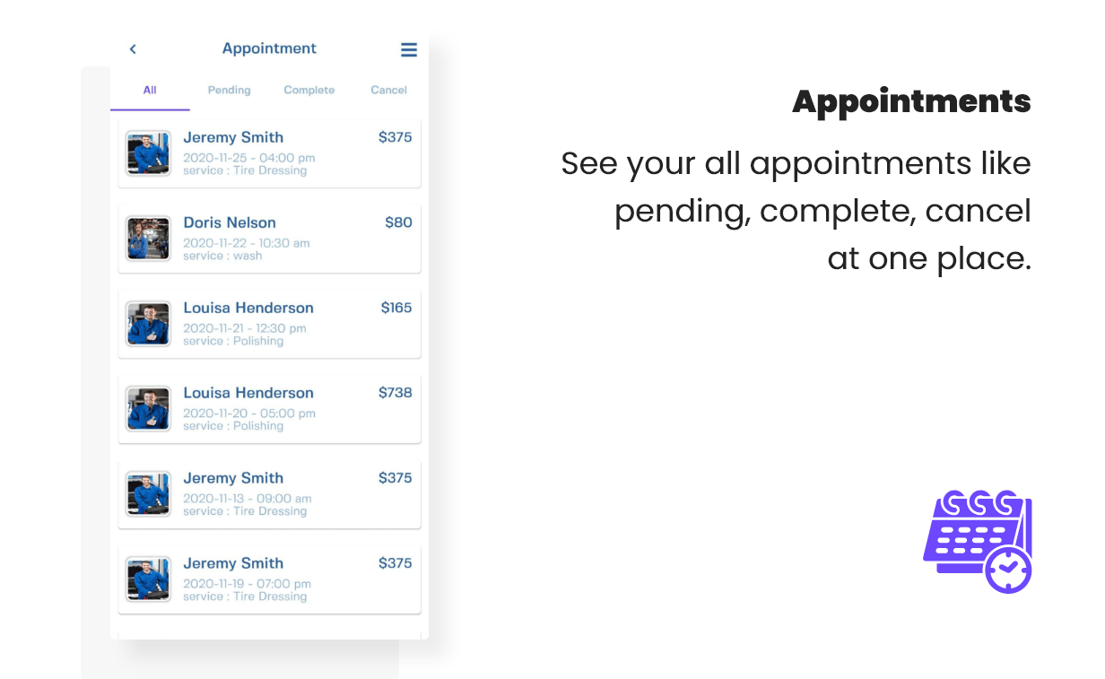 Car Wash Booking System with mobile apps android Ios Flutter Apps