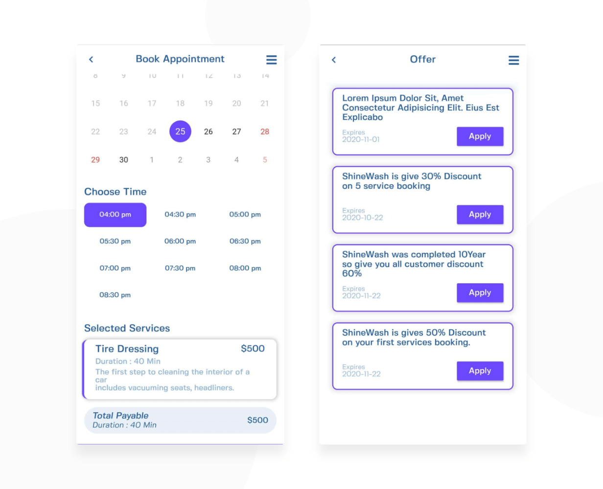 Car Wash Booking System with mobile apps android Ios Flutter code