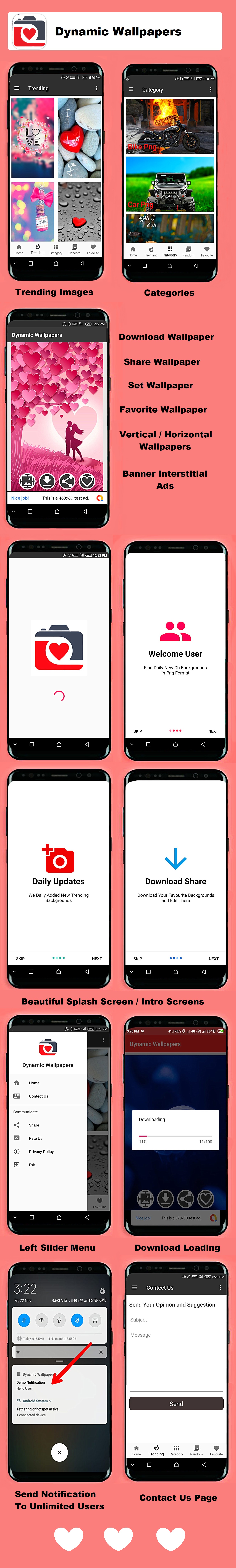 Dynamic Wallpapers Android App With Firebase Backend Android Full
