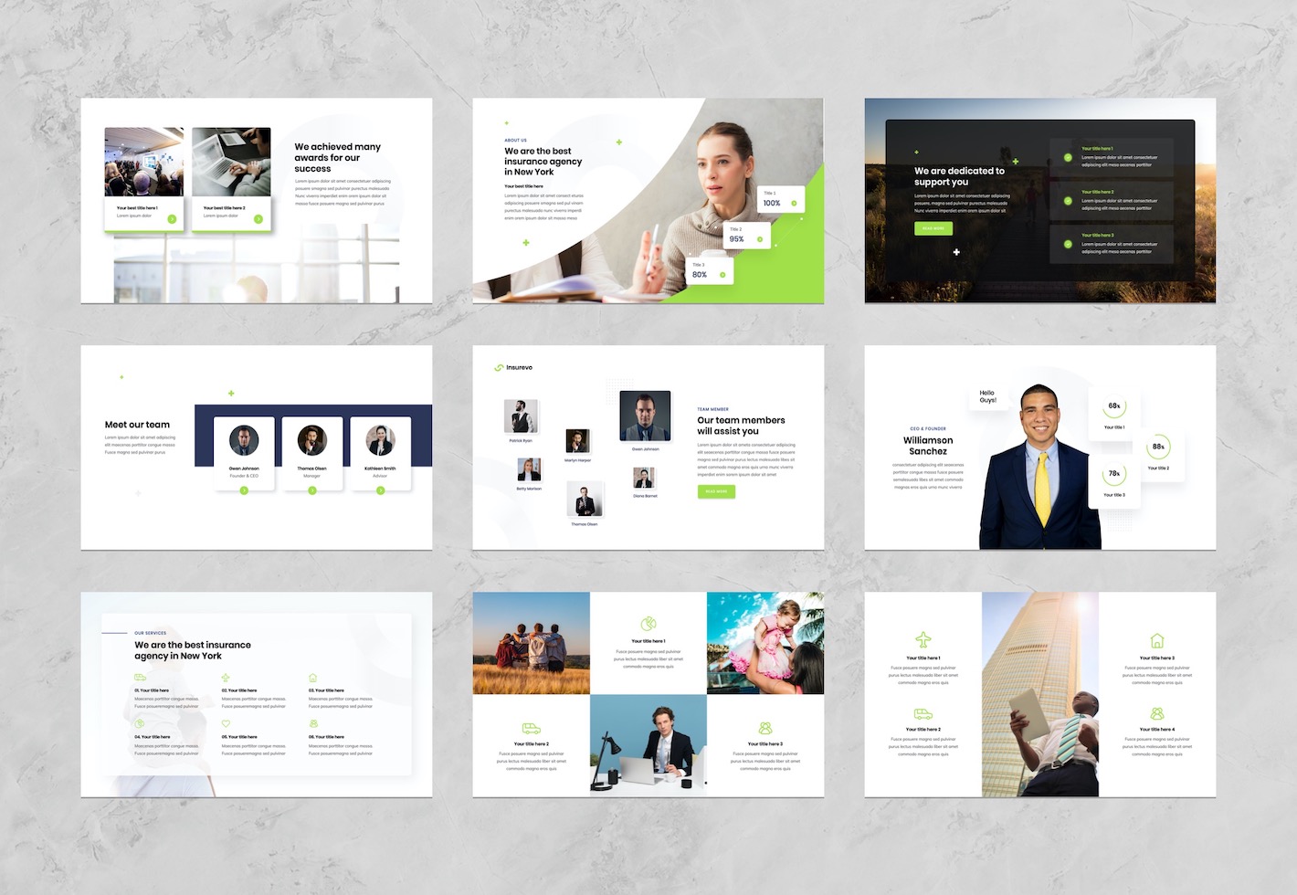 Insurance Agency PowerPoint Presentation Template Graphue