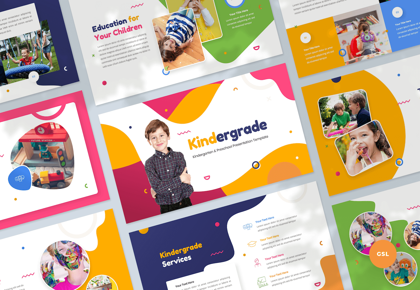 Kindergarten & Preschool Google Slides Presentation Template Graphue