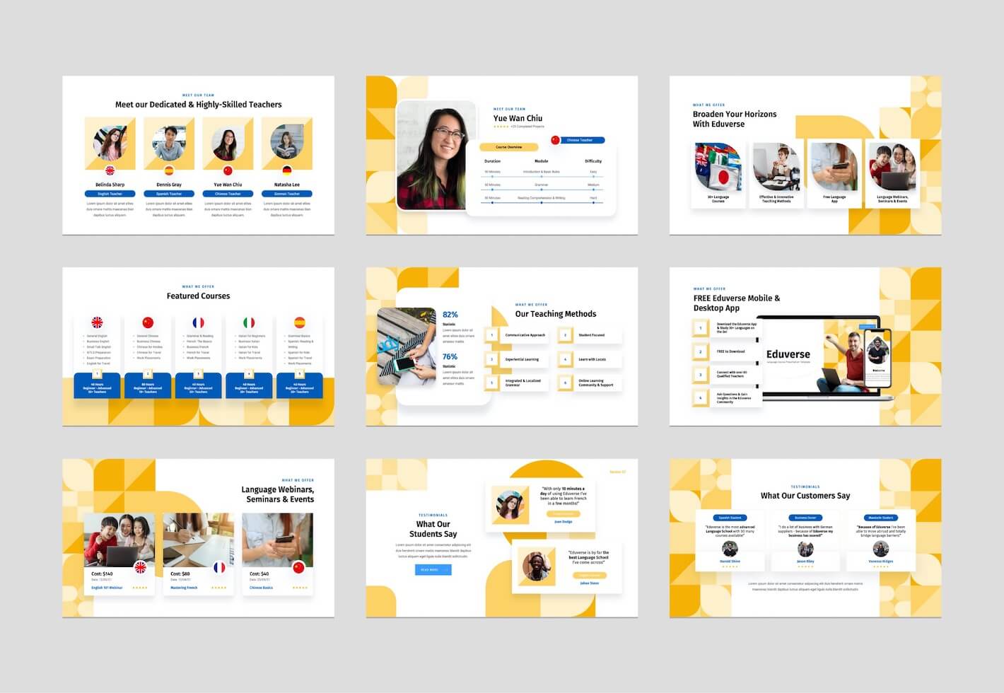 Language Course Google Slides Presentation Template Graphue