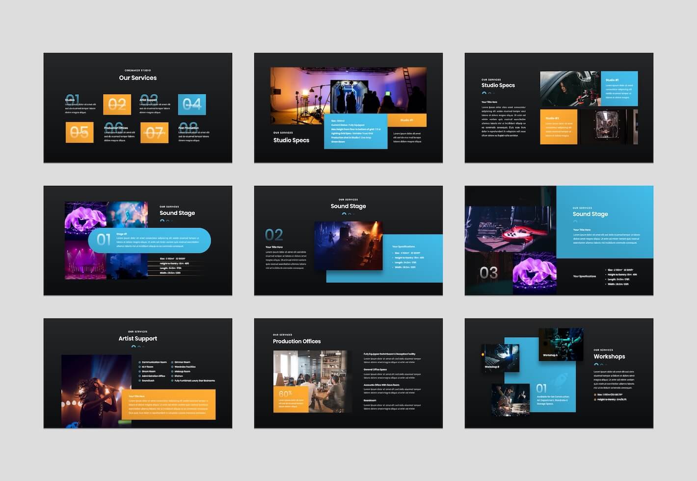 Movie Studio & Film Maker PowerPoint Presentation Template Graphue