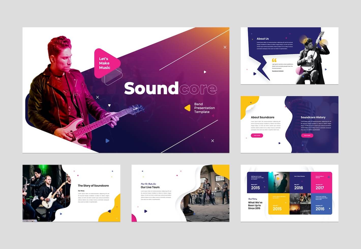 Music Band PowerPoint Presentation Template Graphue