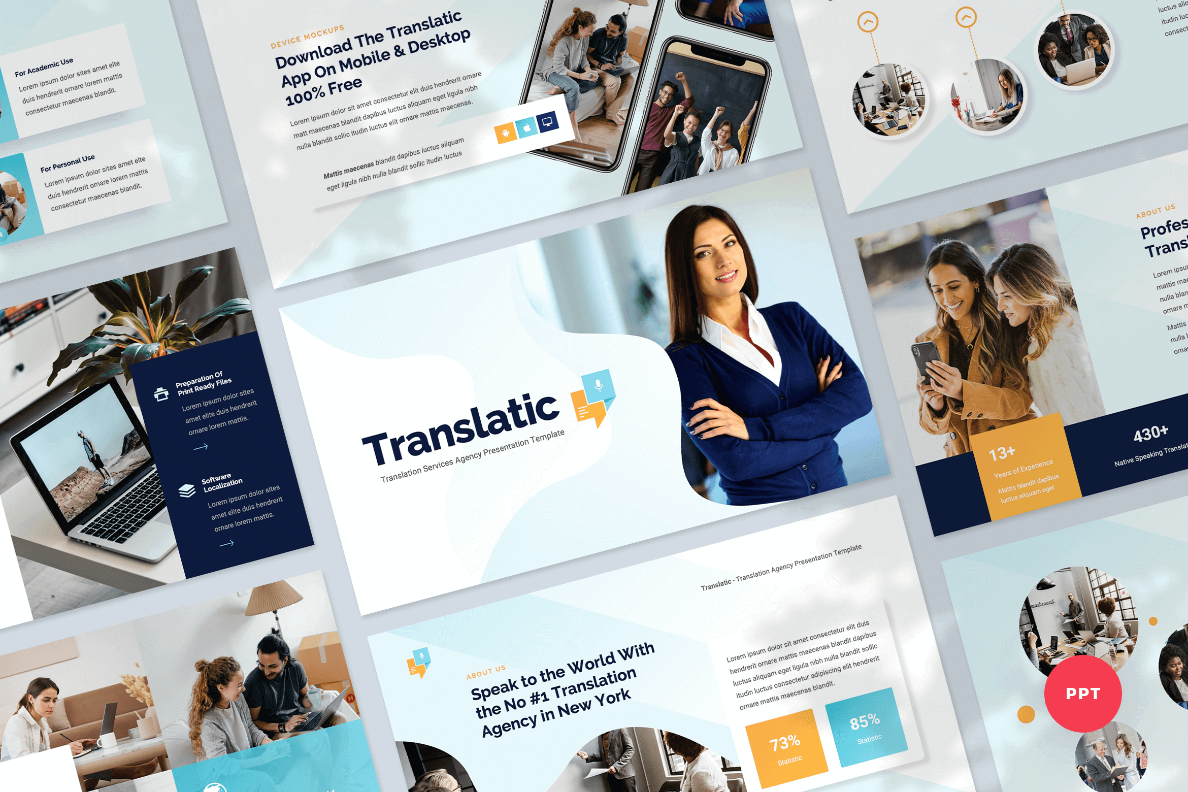 Translation Agency PowerPoint Presentation Template Graphue