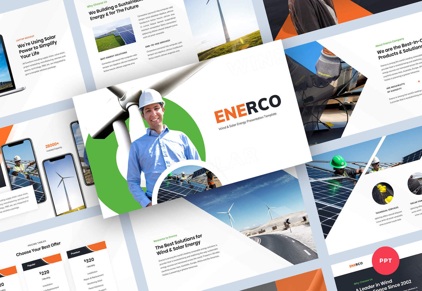 Wind & Solar Energy PowerPoint Presentation Template Graphue