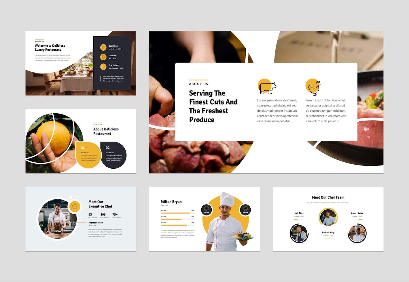 Food & Beverages PowerPoint Presentation Template Graphue