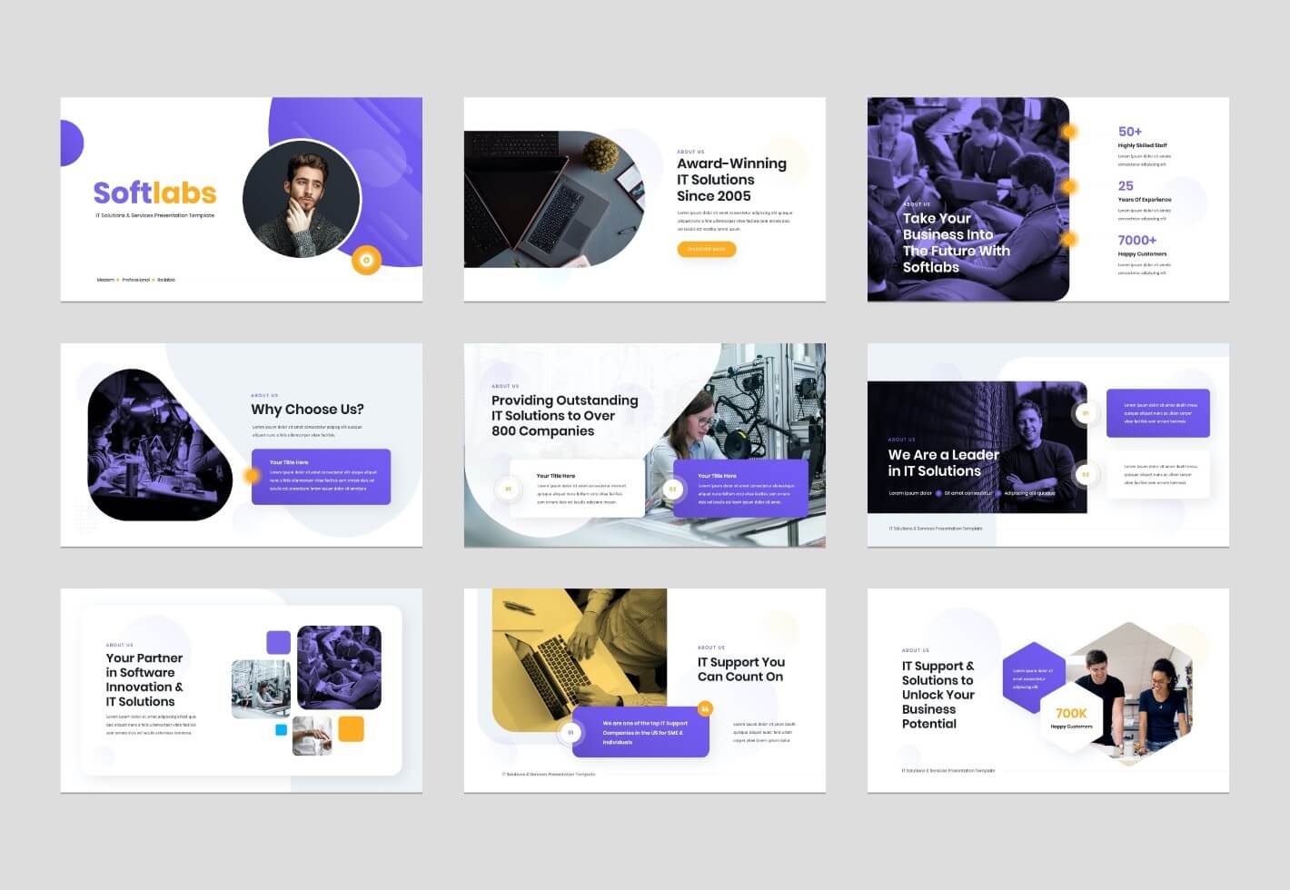 IT Solutions & Services PowerPoint Presentation Template Graphue