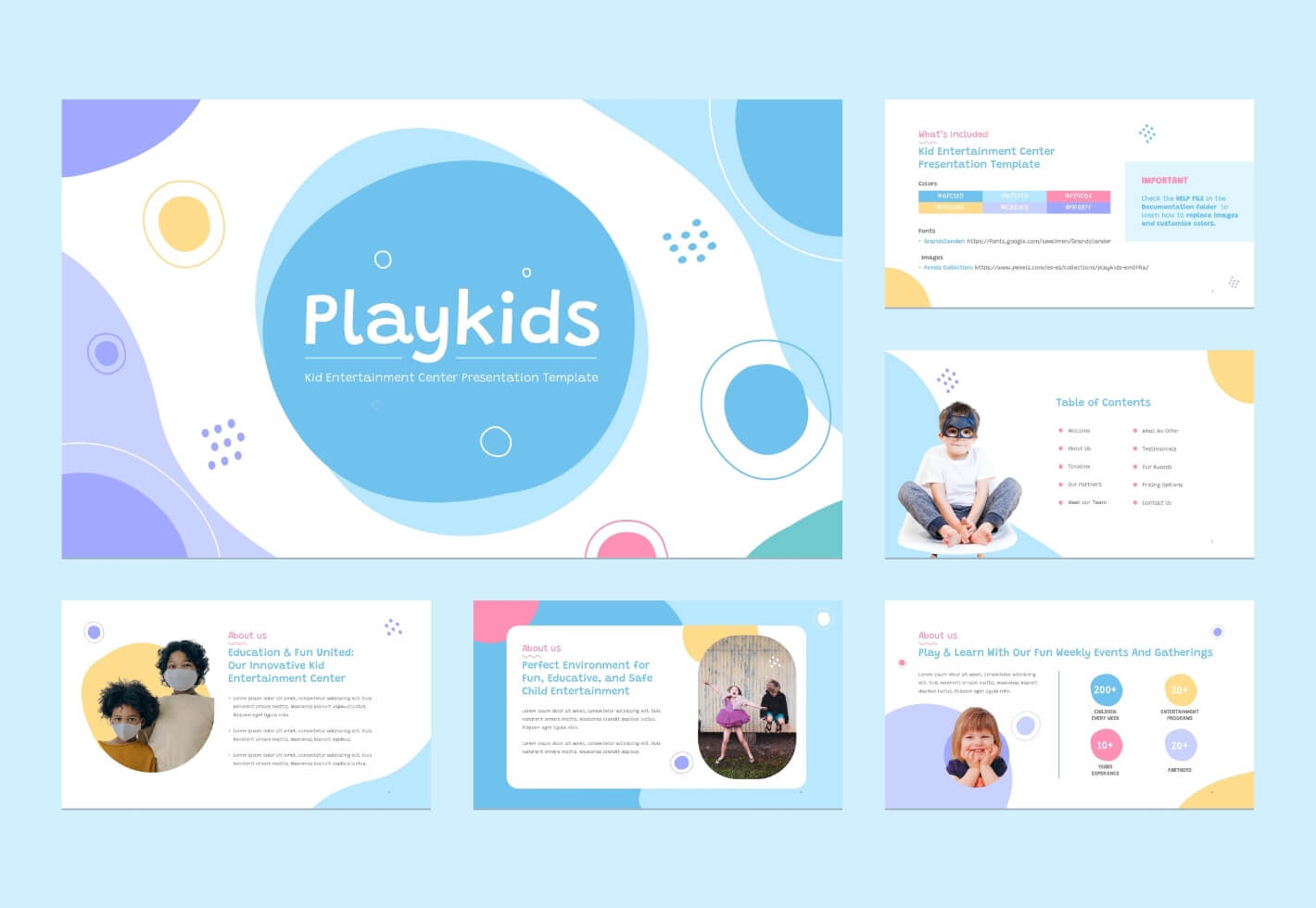 Kid Entertainment Center PowerPoint Presentation Template Graphue
