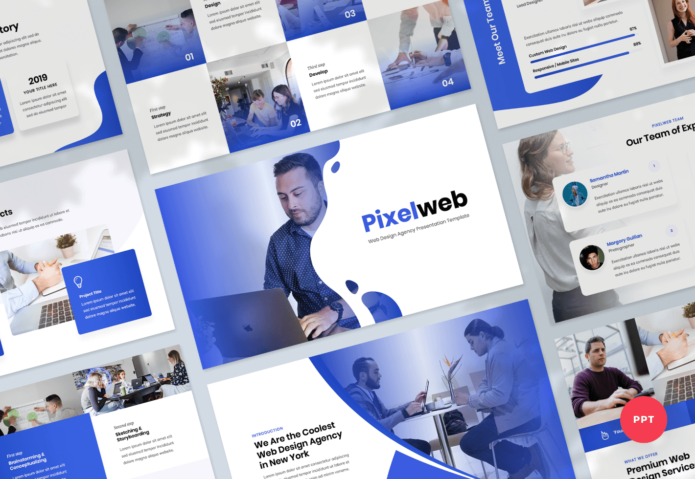 Web Design Agency PowerPoint Presentation Template Graphue