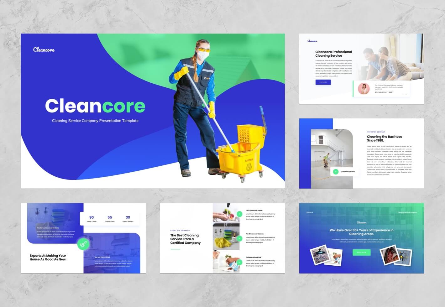 Cleaning Services PowerPoint Presentation Template Graphue