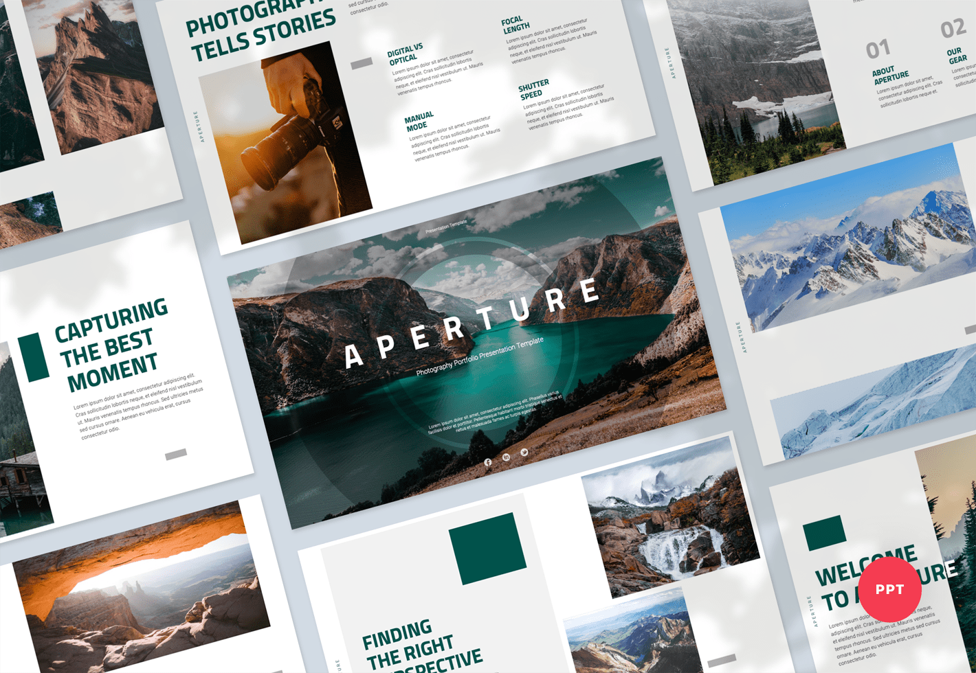 Photography Portfolio PowerPoint Presentation Template Graphue