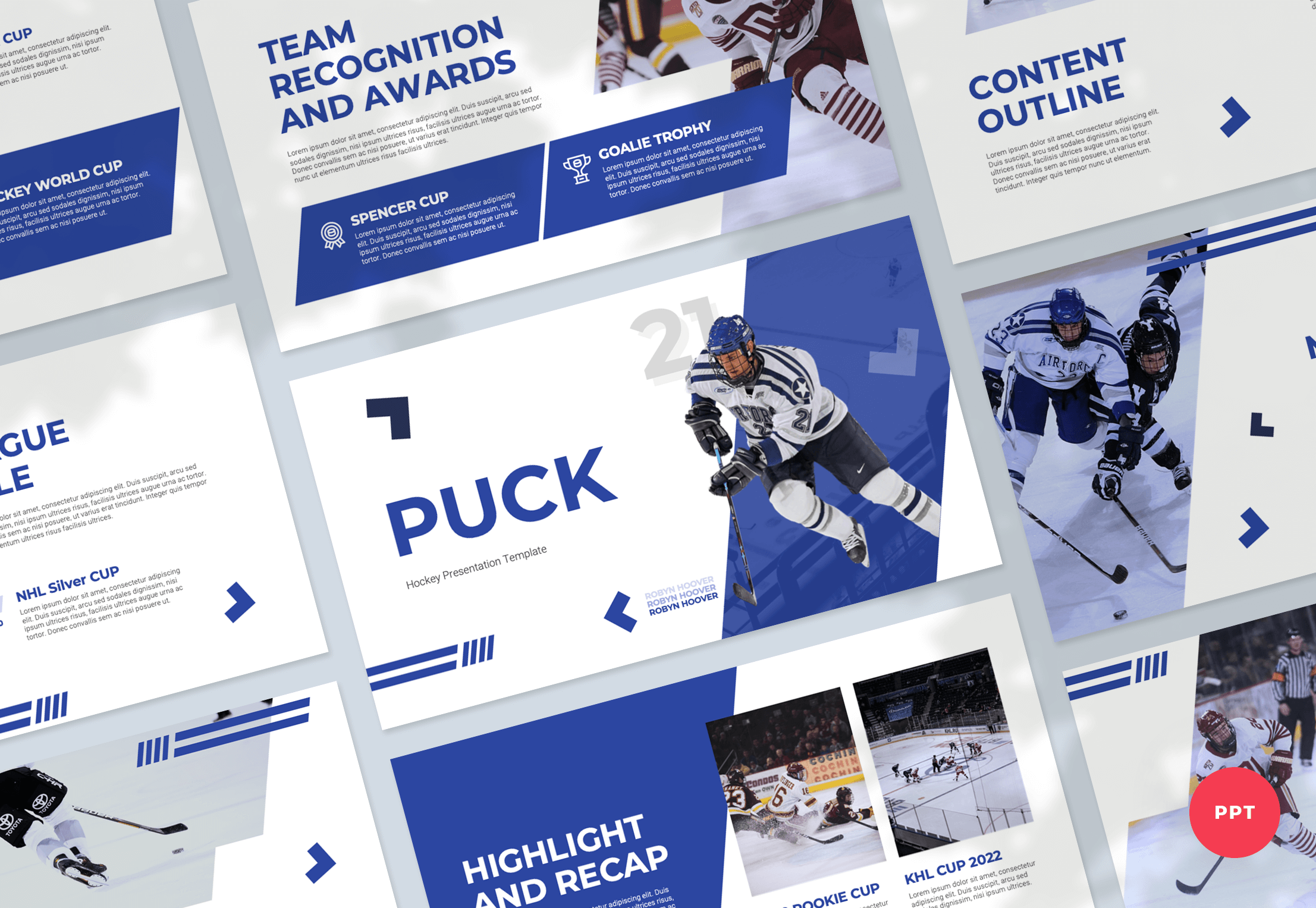 Hockey PowerPoint Presentation Template Graphue