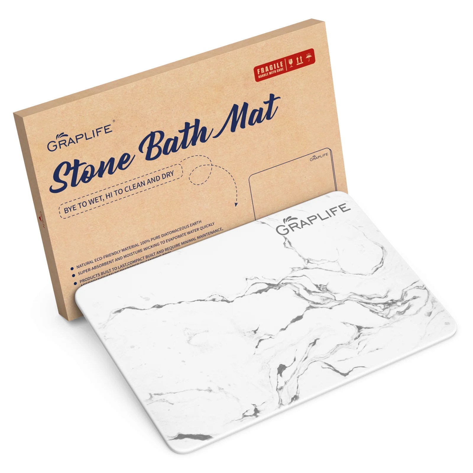 Graplife Stone Bath Mat White