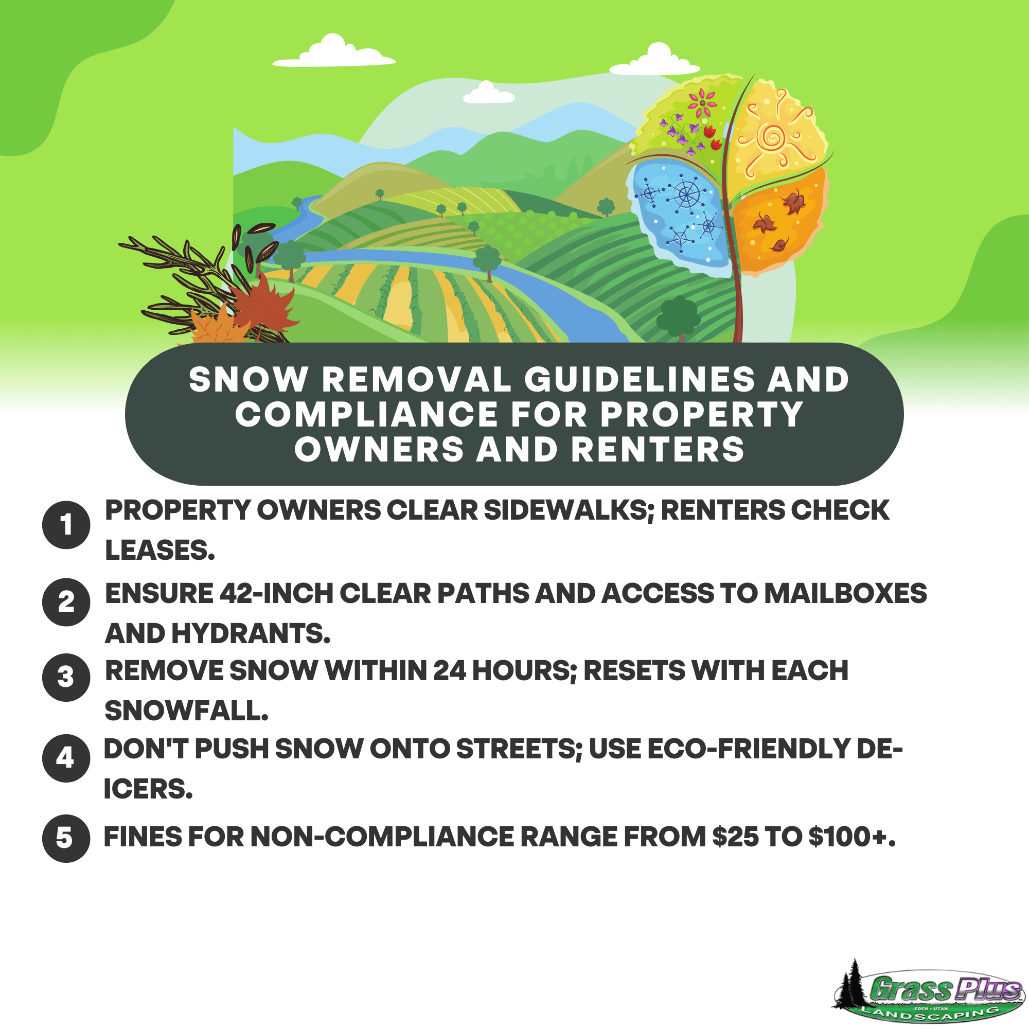 Don't Get Fined! Utah Snow Removal Law Explained Grass Plus, Inc.